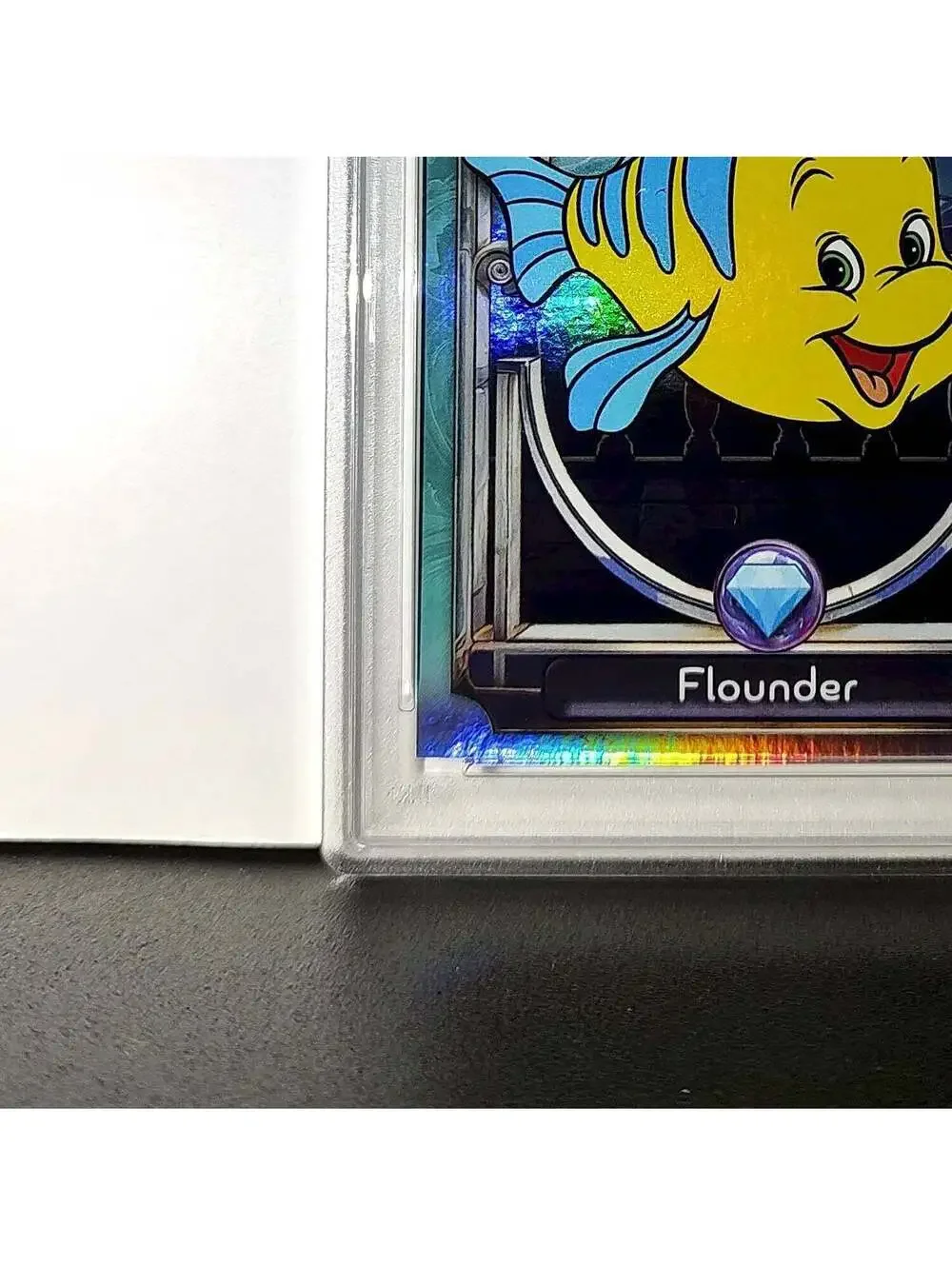 Flounder 2025 Topps Disney Wonder #122 Diamond Card The Little Mermaid PSA 7